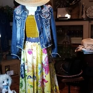 Paris Paris Cotton Embellished Circle Skirt